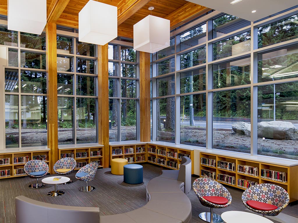 Vancouver Island Regional Library - Hammond Bay - Jing Fei Wang, RID - Photography by Lance Sullivan